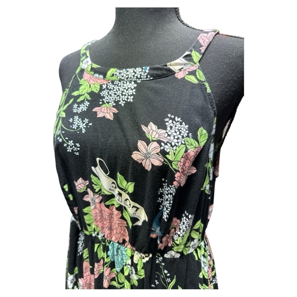 Torrid Black Floral Midi Dress Size 10 - Picture 2 of 10